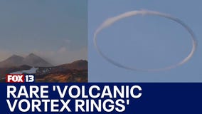 Italy's Mount Etna blows rare 'volcanic vortex rings'