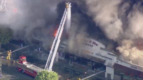 Fire damages strip mall in San Gabriel area