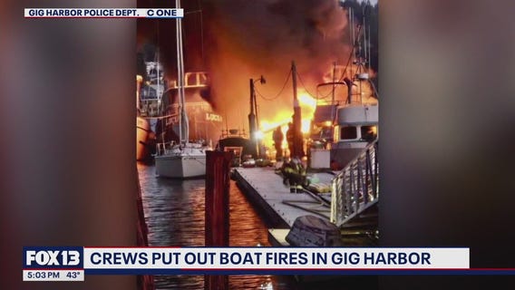 Tacoma house fire, Gig Harbor boat fires break out Saturday