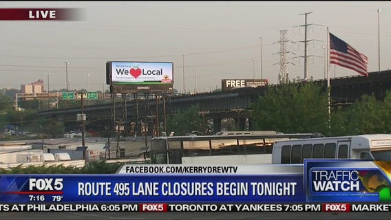 Route 495 lane closures