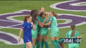 Aurora: Tianna Harris scores off corner