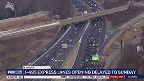 Opening of I-495 express lanes extension delayed until Sunday