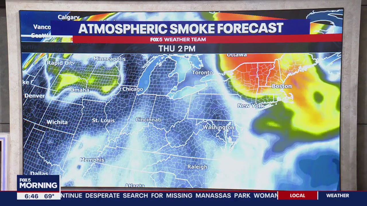 Canadian wildfire smoke brings hazy skies to DC region Thursday