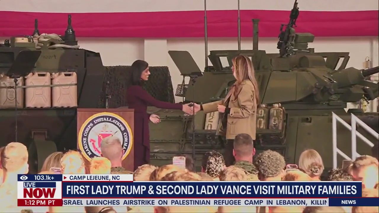 Melania Trump, Usha Vance speak to military families