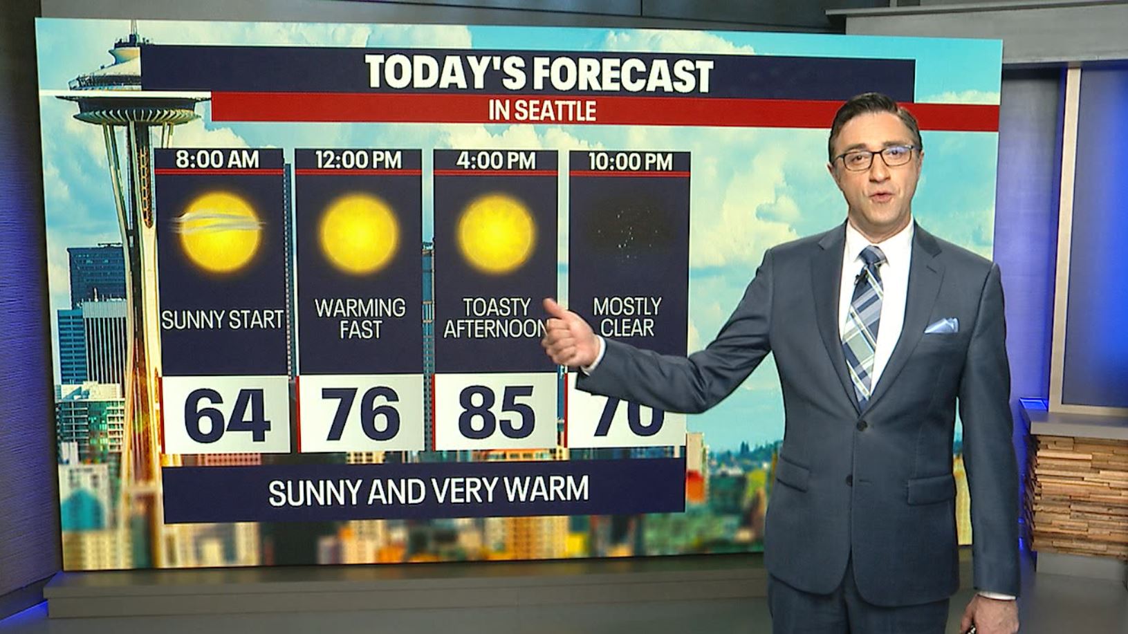 Seattle weather: Toasty sunshine with temperatures in the mid-80s