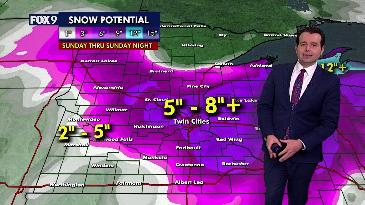 MN weather 8 p.m. update: Sunday's winter storm