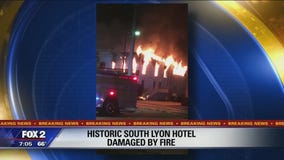 Fire rips through historic South Lyon Hotel