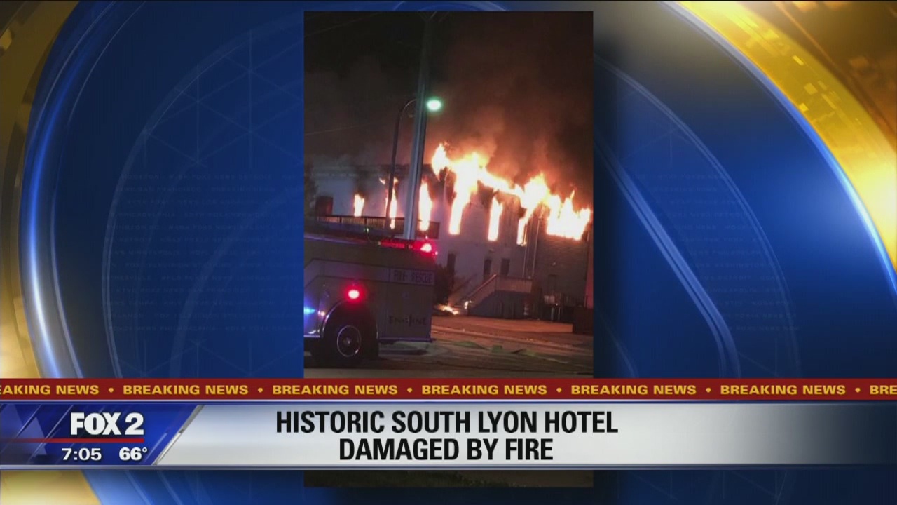 Fire rips through historic South Lyon Hotel