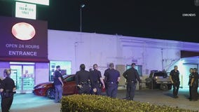 Teen driver hits officer, plows into bagel shop