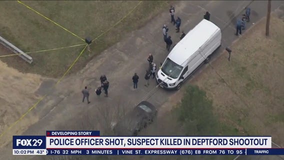 A Deptford police officer is recovering after he was shot and a suspect was killed, authorities say