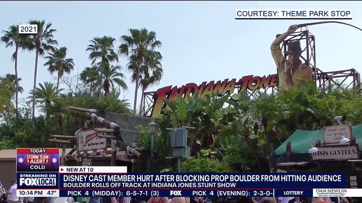 Disney Cast Member hurt after boulder prop rolls off track towards audience at Indiana Jones Stunt Show