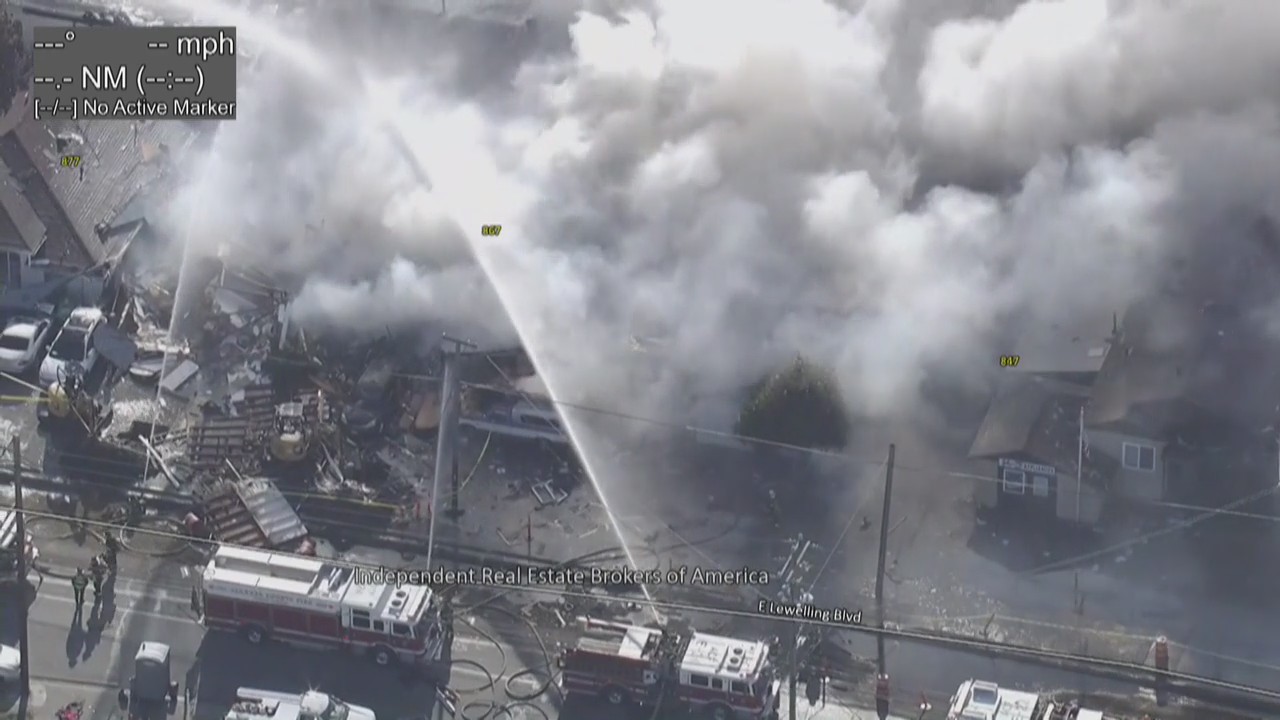 RAW: SkyFox over Hayward fire and explosion