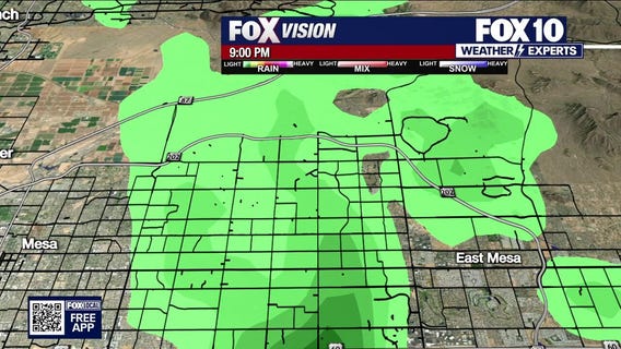 Rain moves into parts of the Phoenix area