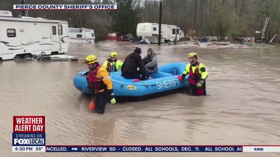 Evacuations ordered, residents rescued from floodwaters in Orting, WA