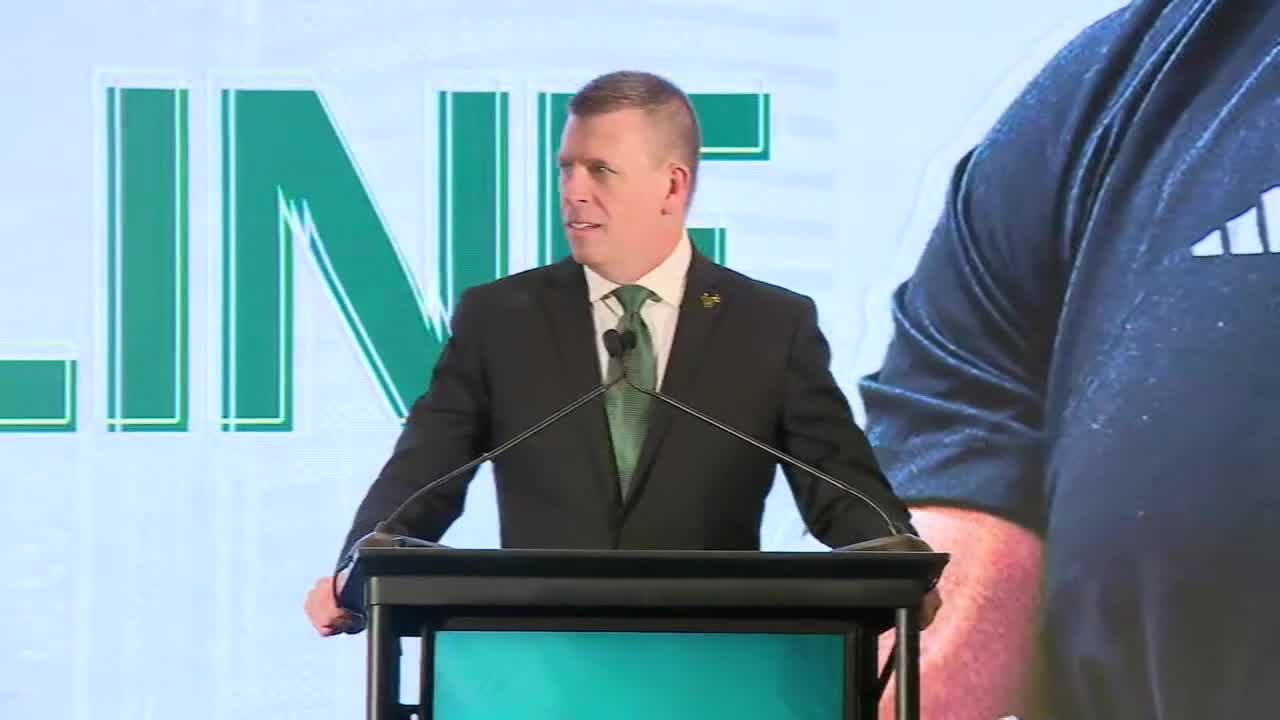 USF introduces Brian Hartline as new head coach