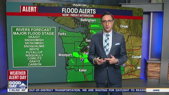 10 WA rivers expected to reach major flood stage