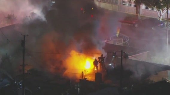 Pacoima structure fire critically injures 1