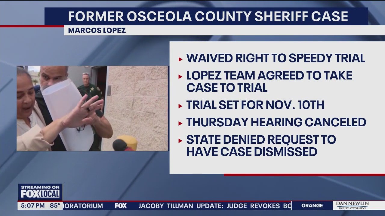 Former Osceola County Sheriff Lopez speedy trial waved | FOX 35 Orlando