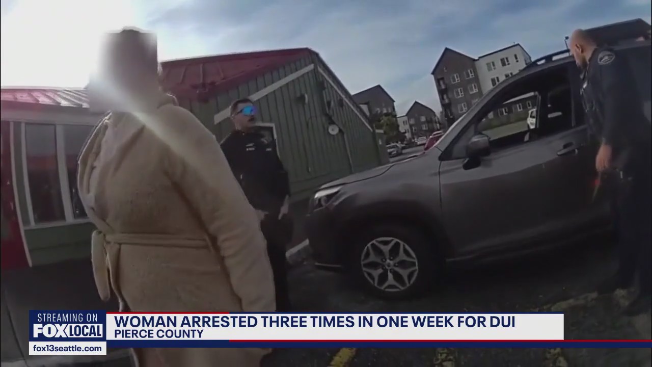Pierce County woman arrested three times for alleged DUI in one week freed on bail