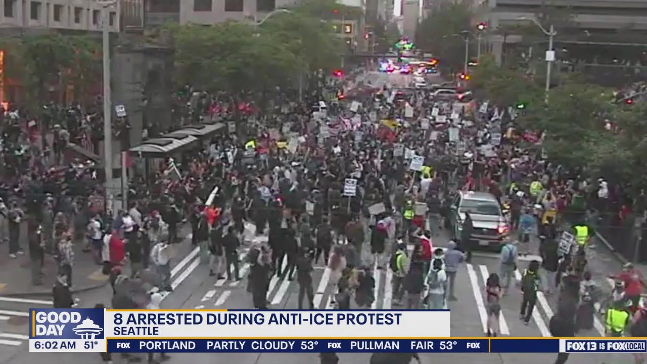 8 arrested during Seattle anti-ICE protest