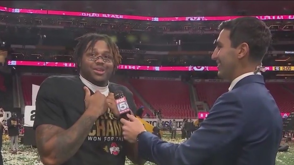 Local players celebrate Ohio State's win