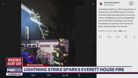 Lightning strike sparks Everett house fire