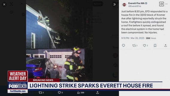 Lightning strike sparks Everett house fire