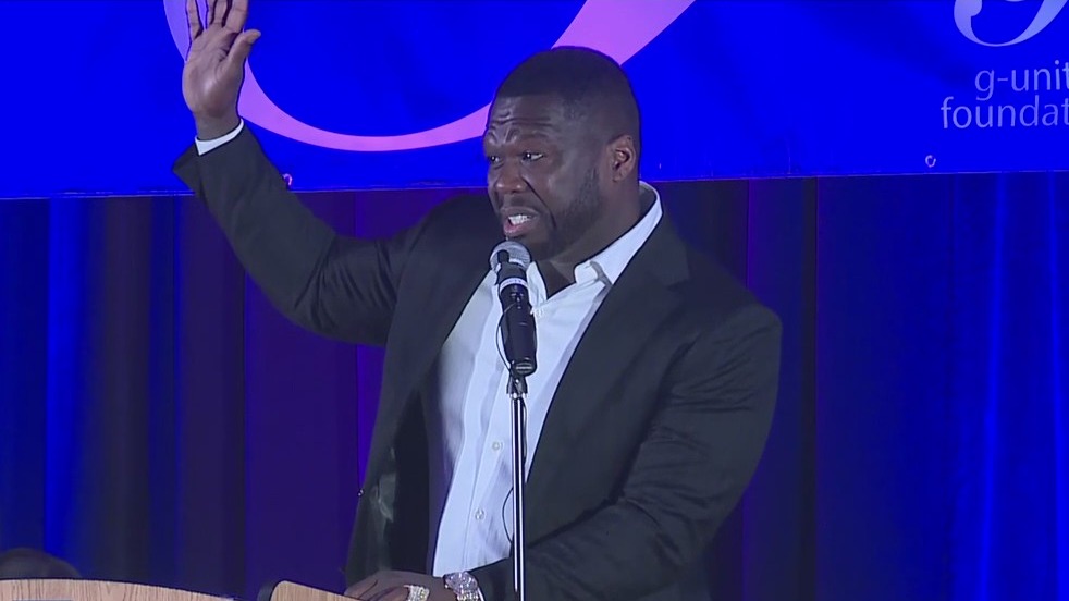50 Cent in Houston for induction of entrepreneurs with HISD 