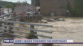 Debby heads towards the Northeast