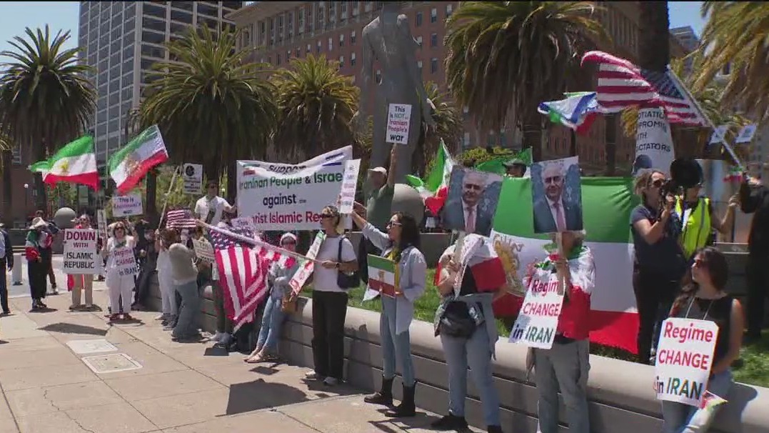 Dueling rallies for, against bombing Iran, US involvement in San Francisco