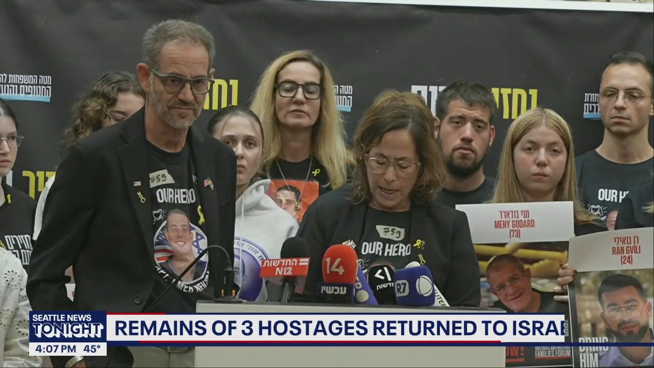 Hamas returns remains of three Israeli hostages