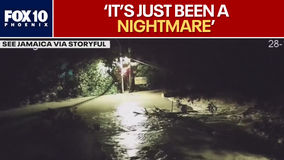 Hurricane Melissa: AZ friends barricade as storm hits