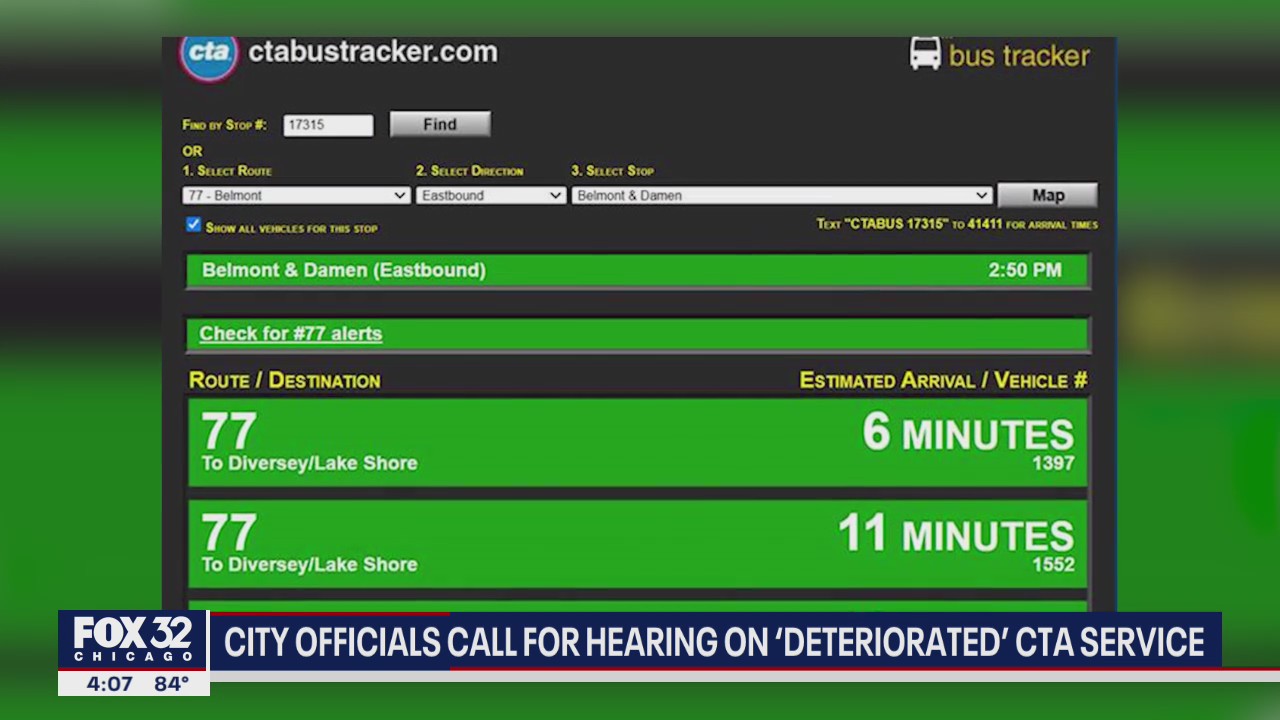 Chicago officials call for hearing on 'deteriorated' CTA service