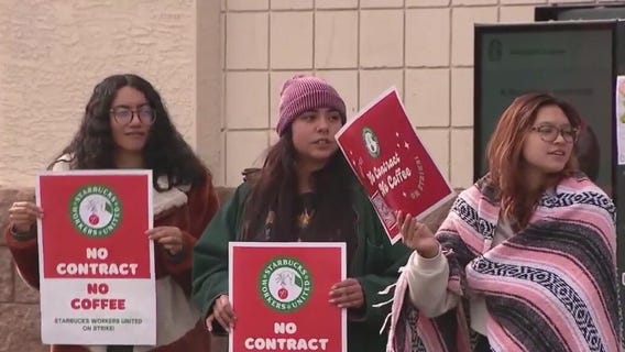Starbucks baristas hit the picket lines