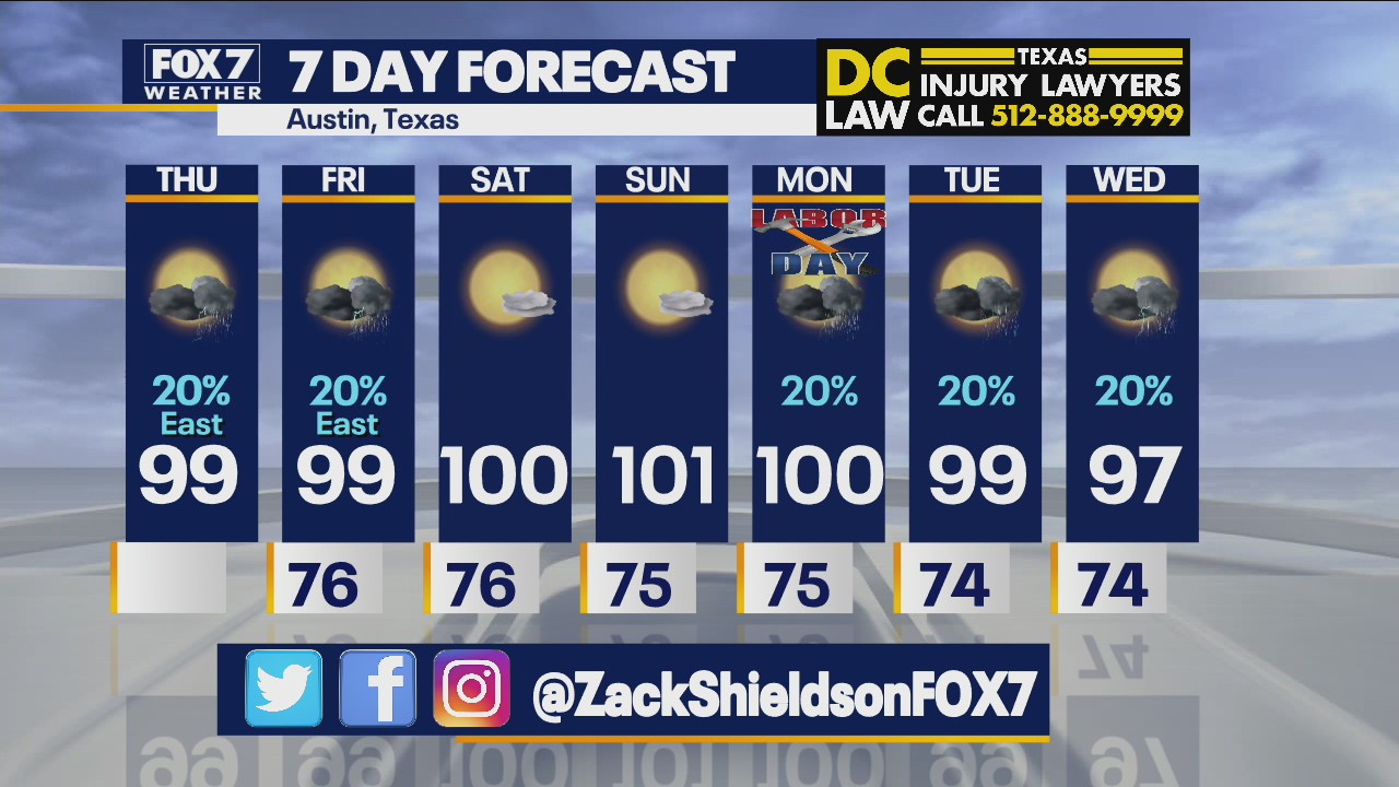 Noon weather forecast for September 2, 2021