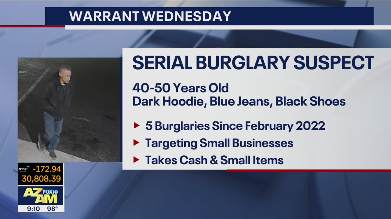 Warrant Wednesday: Serial burglary suspect wanted out of Surprise