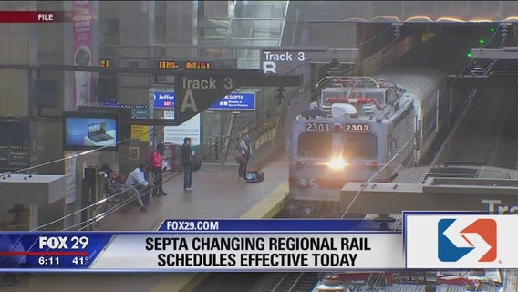 SEPTA changing regional rail schedules effective today