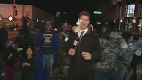 People staying out all night for a good Rose Parade seat