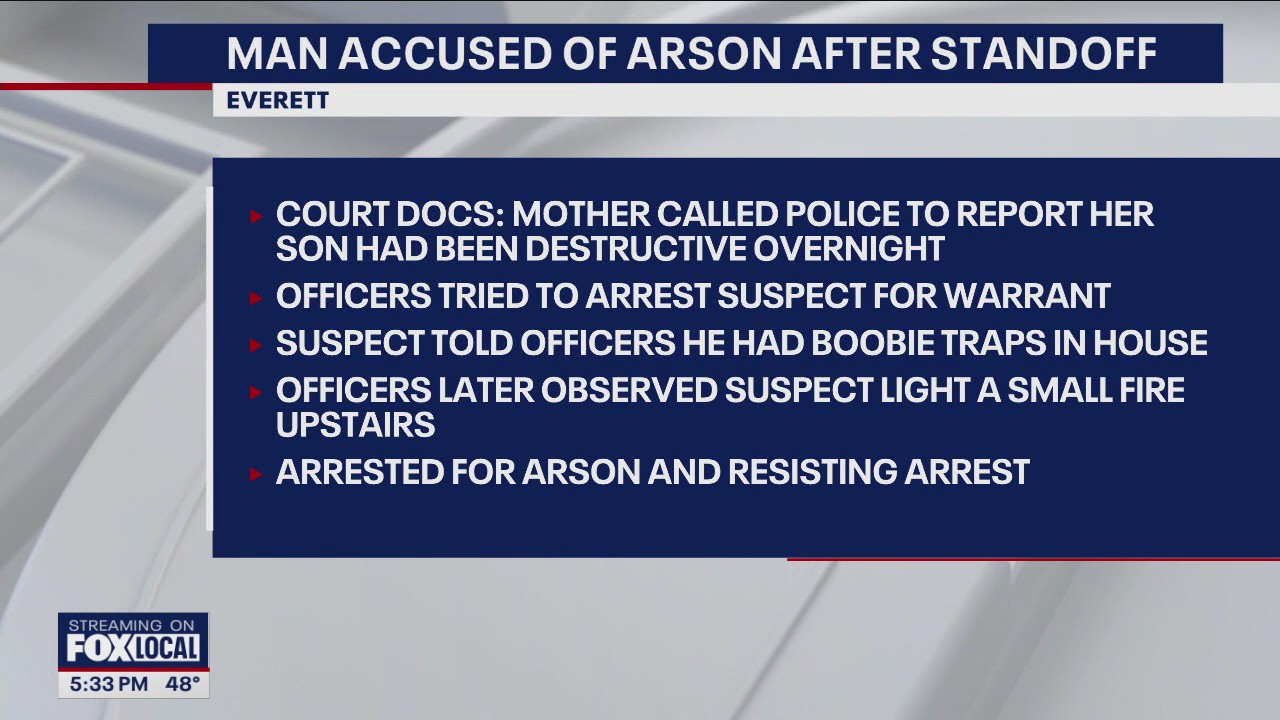 Man accused of arson after Everett standoff