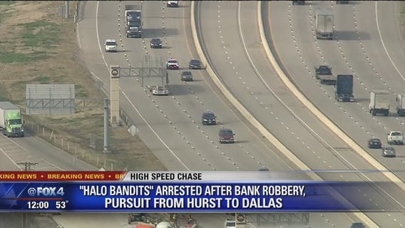 Police chase 'Halo Bandits' after bank robbery