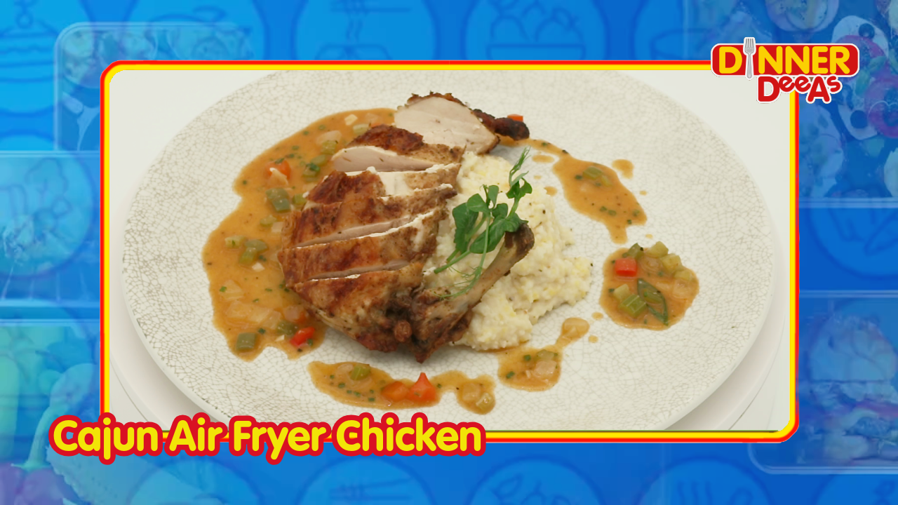 Air Fryer Fried Chicken! Cajun Chicken w/ Cheddar Grits | Dinner DeeAs