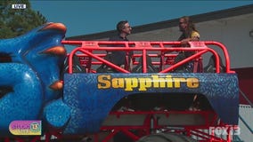 Brian MacMillan rides monster truck at King County Fair