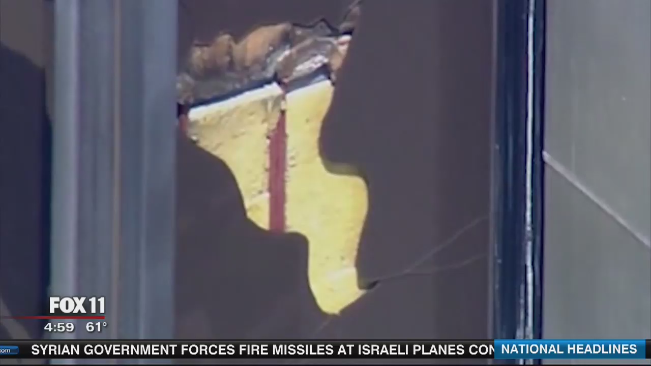 Pane Of Glass Falls From Downtown LA Highrise