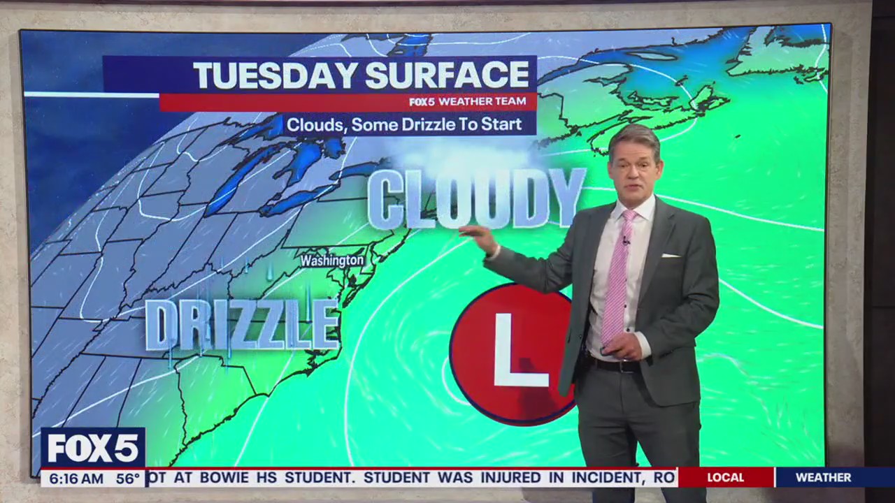 DC weather: Tuesday morning drizzle clears by afternoon | FOX 5 DC