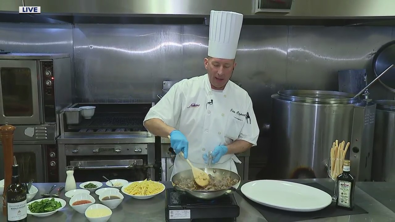 Andiamo Executive Chef Jim Oppat prepares Pasta Giuseppe