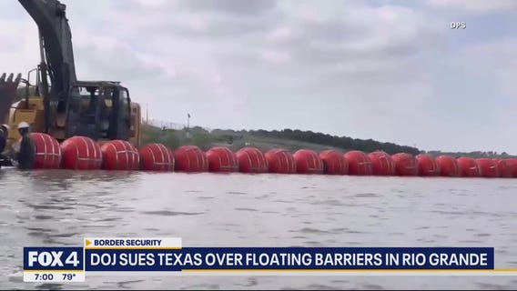 DOJ sues Texas over floating barriers in Rio Grande