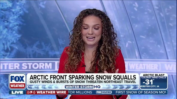 Snow squalls brewing as arctic front moves across US