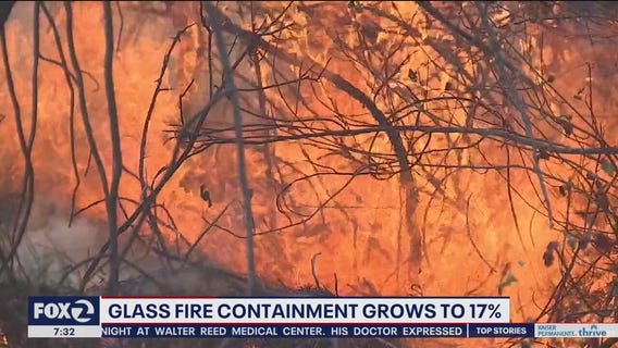 Glass Fire containment increases to 17% early Sunday morning