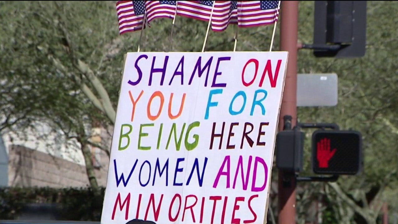 Protests at AmericaFest in downtown Phoenix