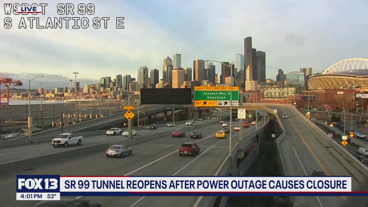 State Route 99 tunnel reopens after power outage shuts it down